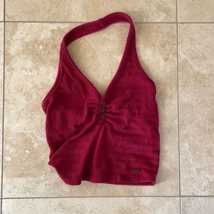 Hollister Maroon Halter Tank Top